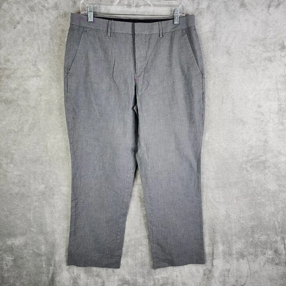 Mens Gray Express Photographer Dress Pants Cotton Stretch Size 32X30